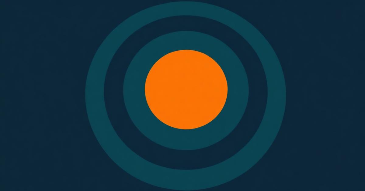 Four concentric teal rings expanding outward from a warm orange center, evoking paced breathing