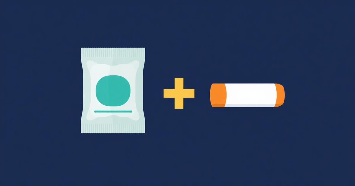 Nicotine patch and gum on a neutral surface with a soft gradient