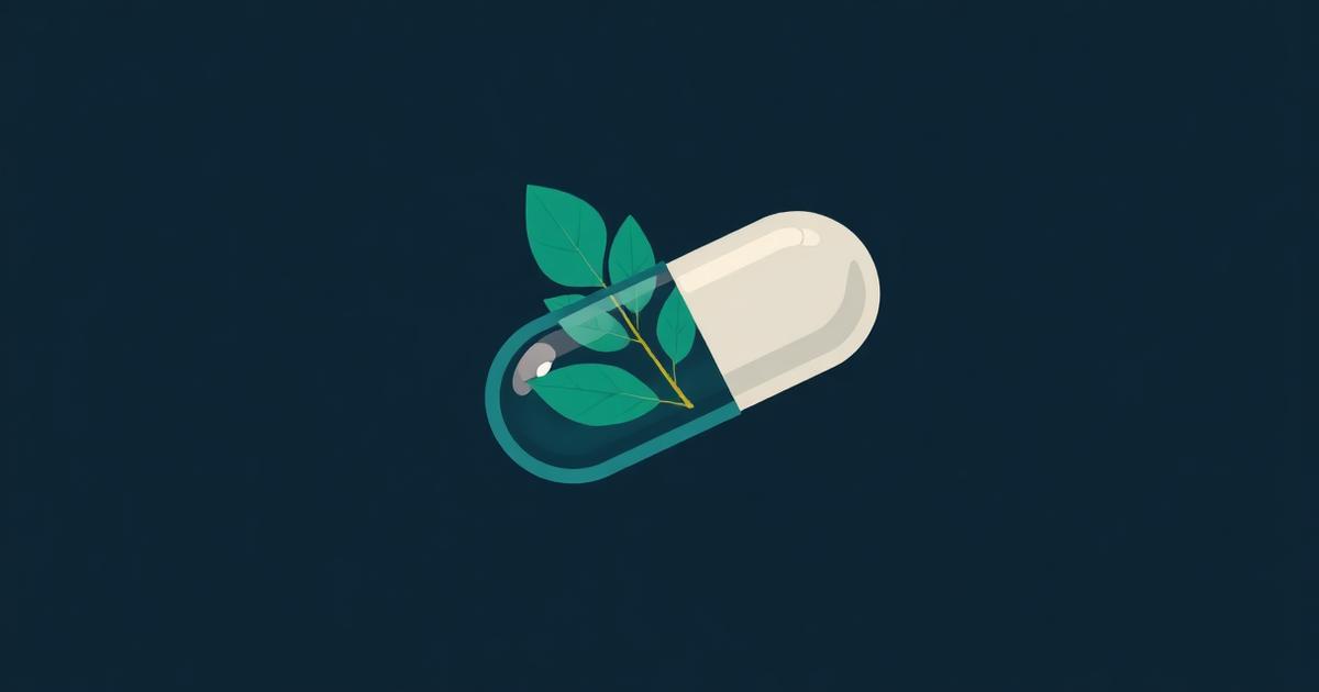 Herbal-inspired abstract illustration on a neutral background