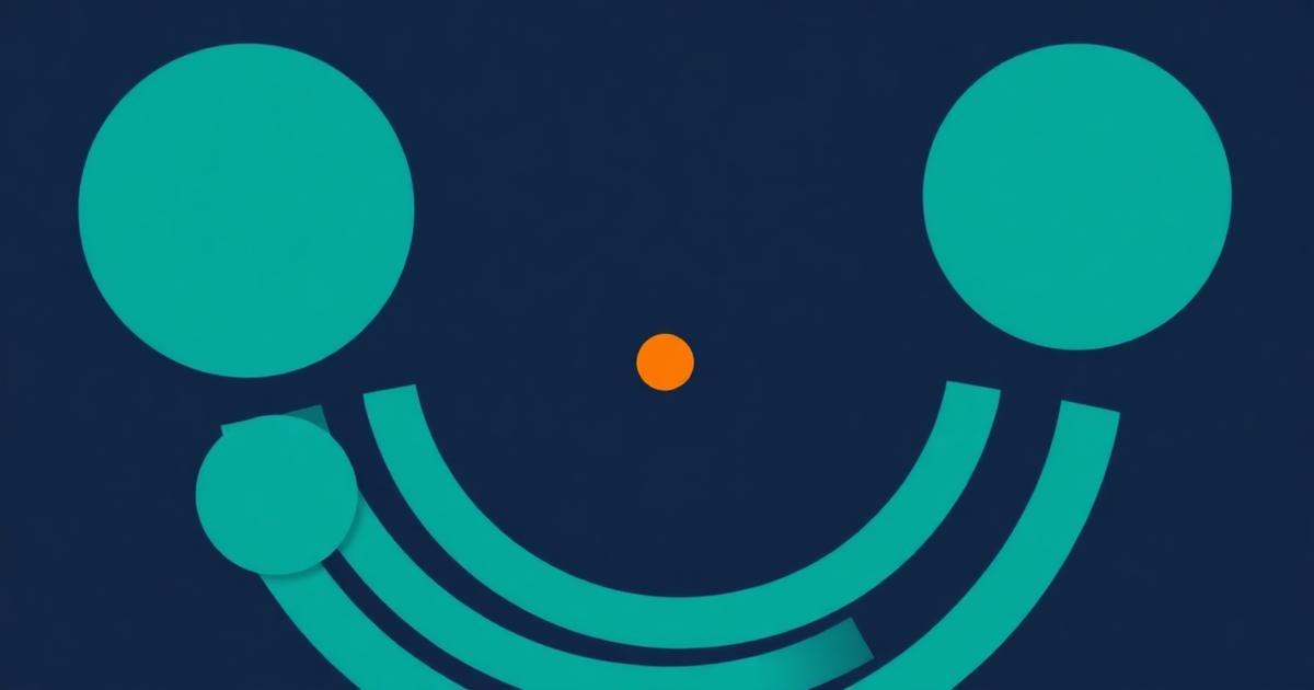 Concentric teal rings expanding around a small orange centre on deep navy, representing a breathing pacer