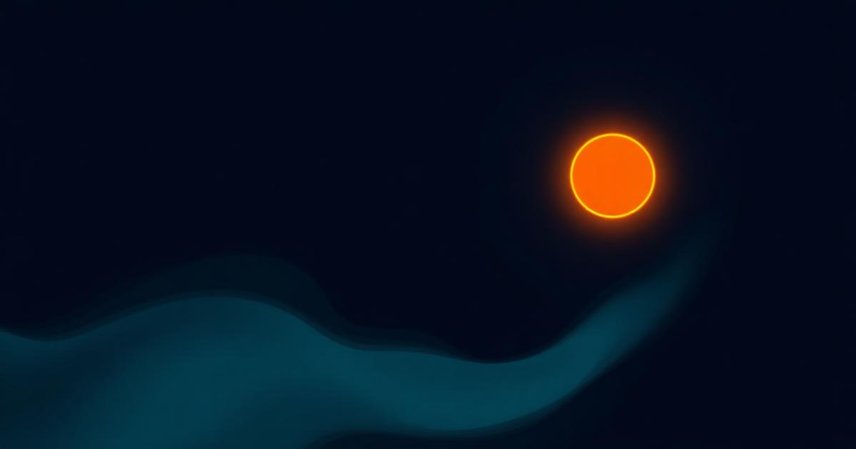 Abstract warm orange pulse dissolving into calm teal breath ripples on a dark navy background