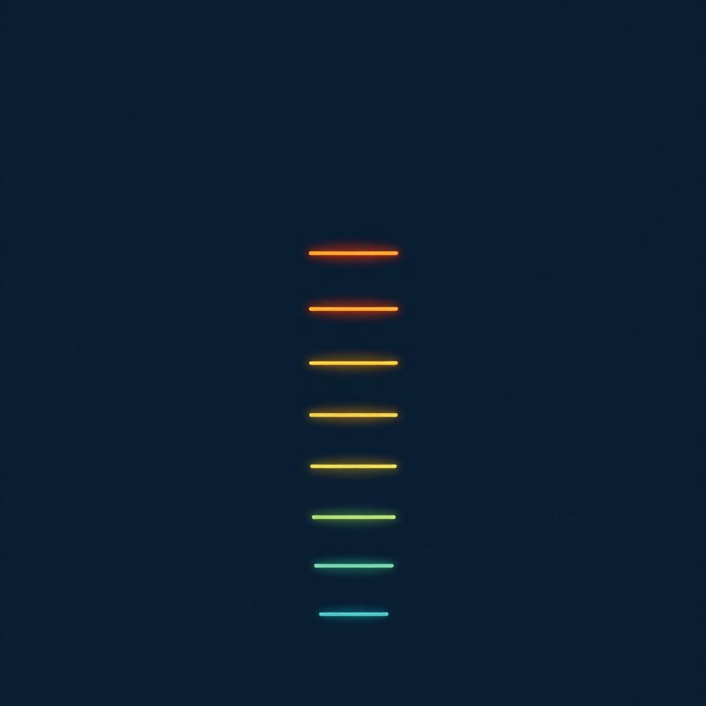 Vertical stack of glowing horizontal bars descending from warm orange to cool teal, representing the day-by-day nicotine withdrawal timeline