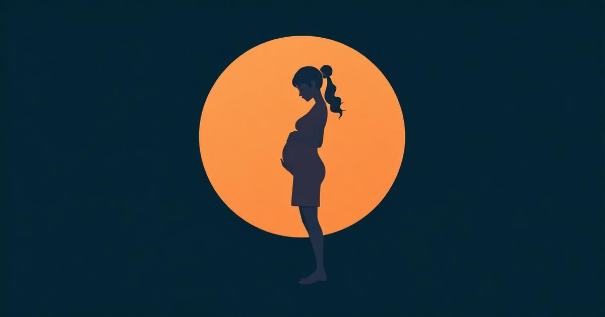 Soft, warm illustration of an expectant parent with a gentle background gradient