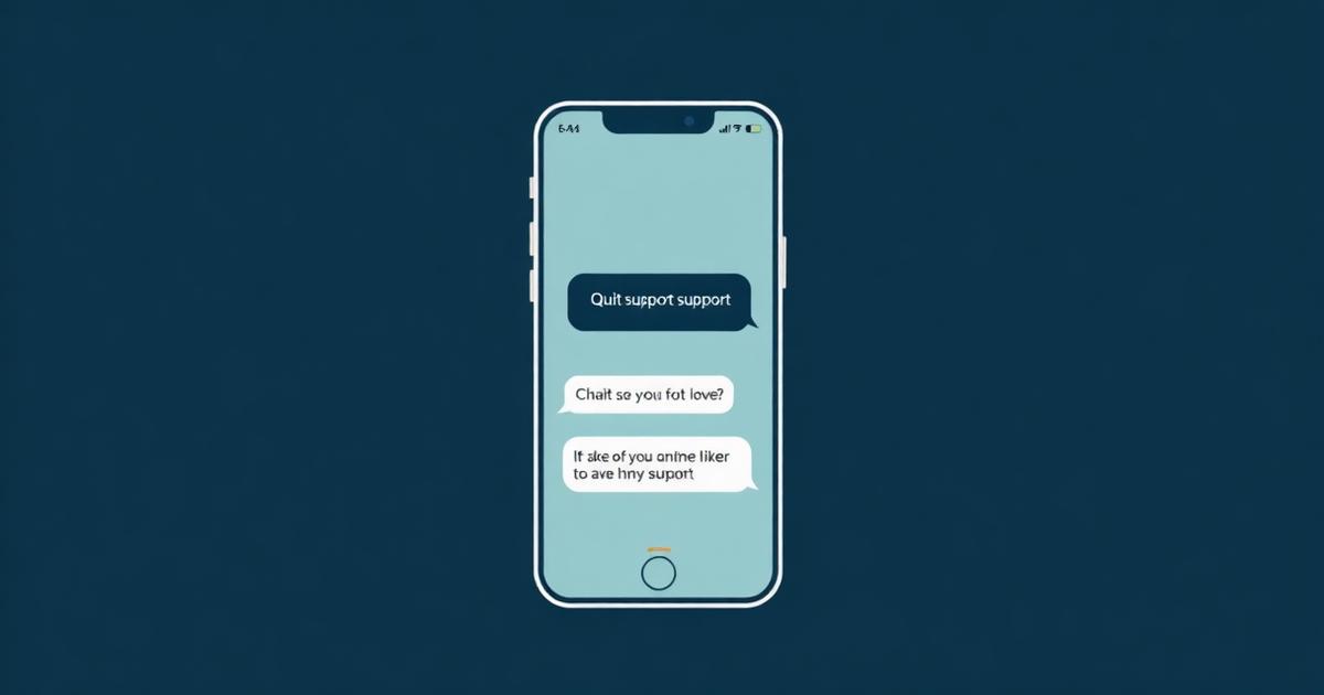 Phone showing a supportive text message