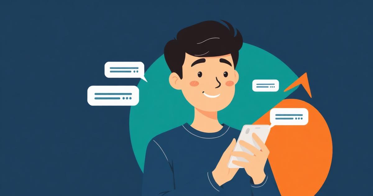 Phone showing a supportive text message from a peer