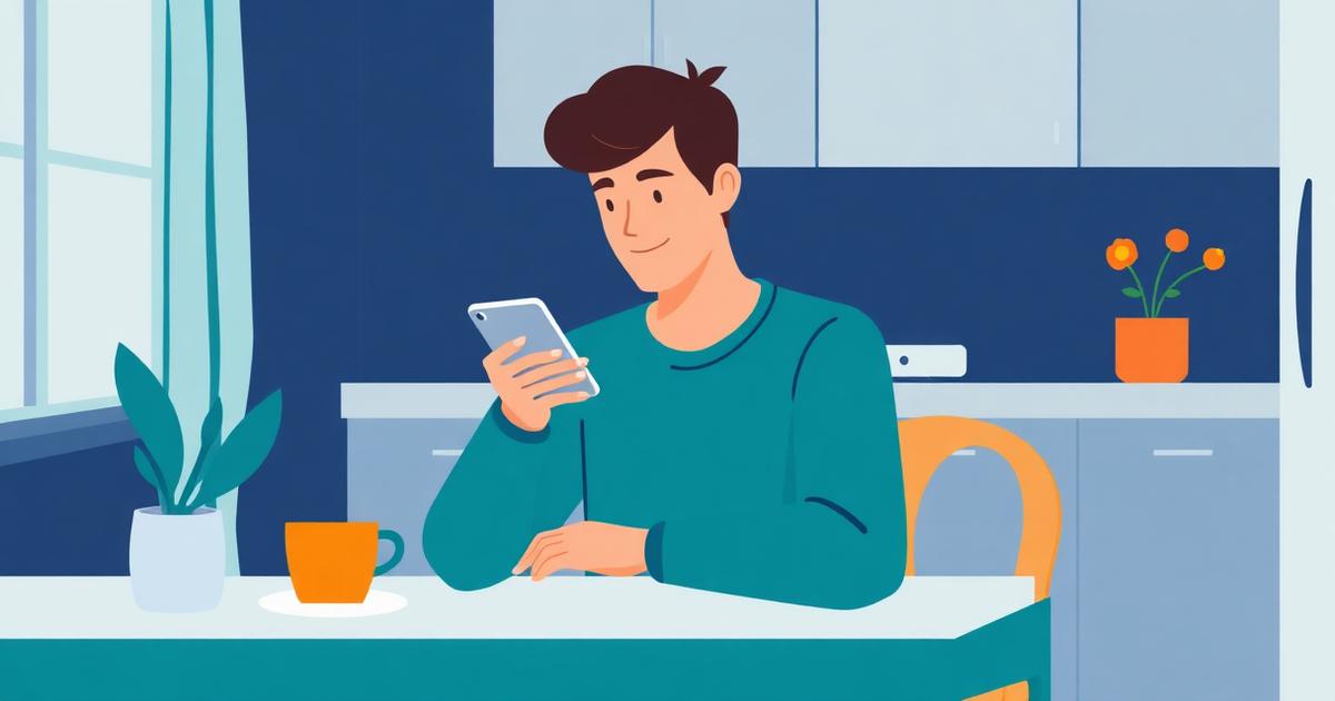 Parent reading a text message on a phone