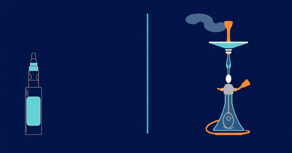 Abstract two-column layout representing a comparison between vaping and hookah