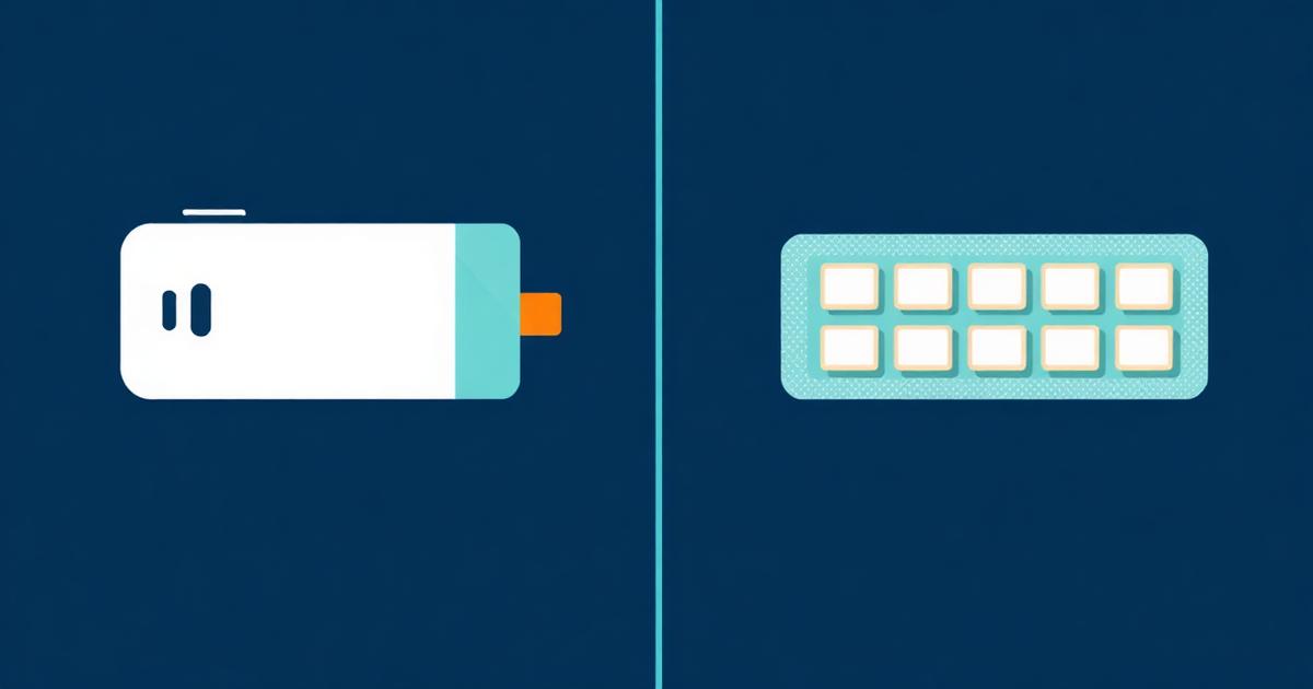 Abstract two-column comparison layout representing vaping and nicotine gum