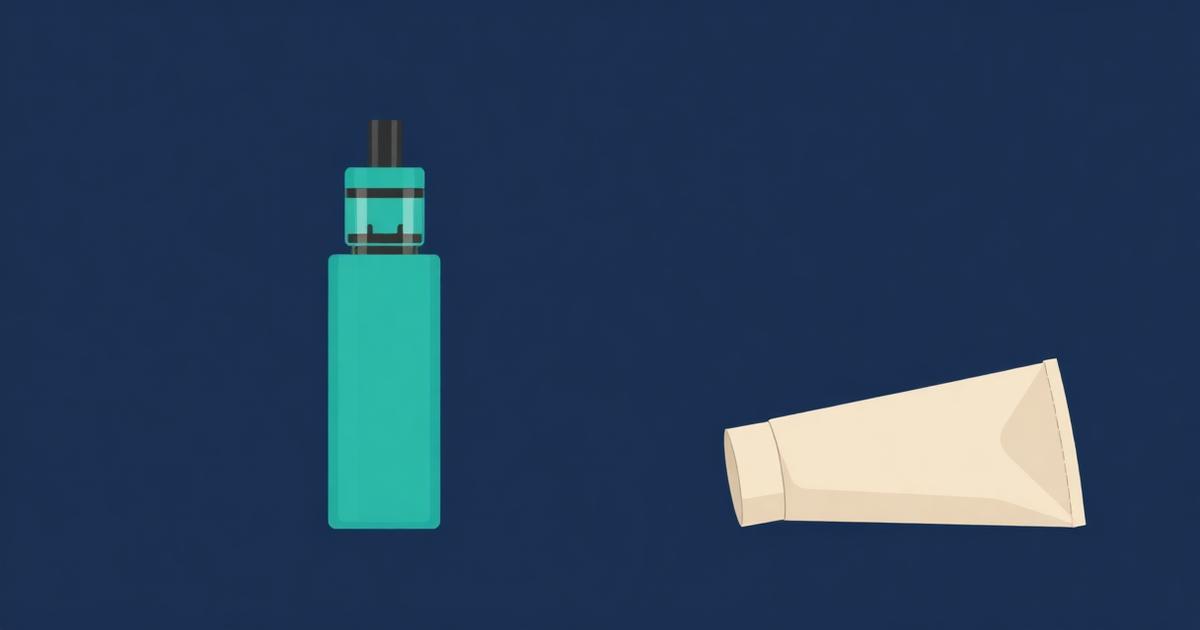 Abstract comparison layout of two calm columns representing vaping and Zyn